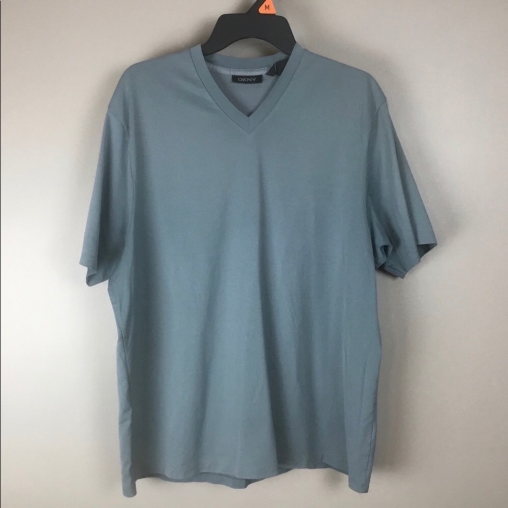 DKNY mens green V-neck Tee shirt XL